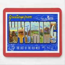 Greetings From Wyoming WY USA Mousepads
