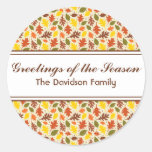 Greetings of the Season Autumn Leaves Sticker