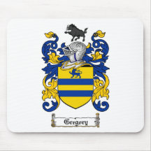 GREGORY FAMILY CREST -  GREGORY COAT OF ARMS MOUSE MAT