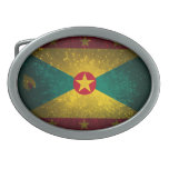 Grenada Flag Firework Oval Belt Buckles