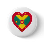 Grenada Flag Heart buttons