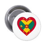 Grenada Flag Heart Pins