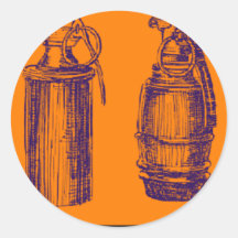 GRENADE ORANGE ROUND STICKERS