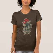 Grenade with Flower Blossoms Tee Shirt