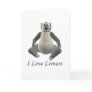 Grey and Beige fur Lemur Greeting Card