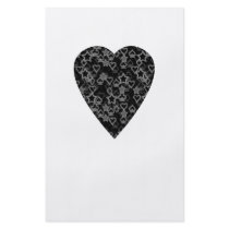 Grey and Black Heart. Patterned Heart Design.