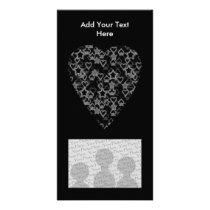Grey and Black Heart. Patterned Heart Design.