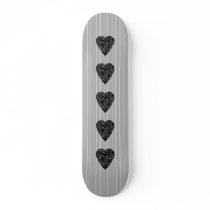 Grey and Black Heart. Patterned Heart Design.