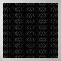 Grey and Black Stylish Flower Pattern. Print