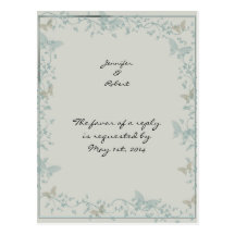 Grey and Blue Butterfly Meadow RSVP Postcard