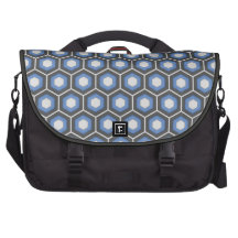Grey and Blue Tiled Hex Commuter Bag