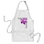 Grey and Eggplant Plumeria Aprons