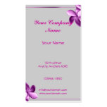 Grey and Eggplant Plumeria Business Card