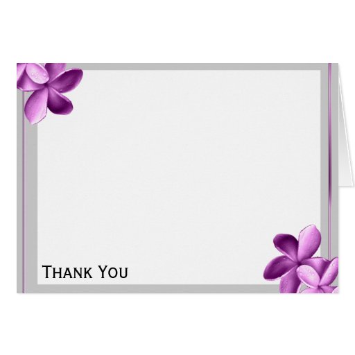 Grey and Eggplant Plumeria Greeting Card