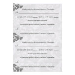 Grey and Red Damask Swirl RSVP Postcard Personalised Invitations