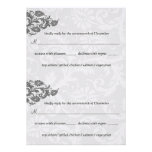Grey and Red Damask Swirl RSVP Postcard Personalized Invites