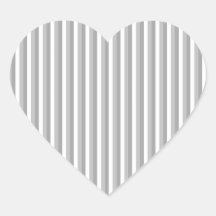 Grey and white stripes. Pattern. Heart Sticker