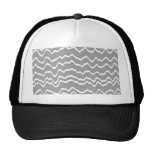 Grey and White Wave Pattern. Trucker Hat