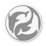 Grey And White yin Yang Dolphins Magnet
