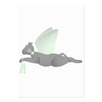 Grey Angel Cat With Green Wings