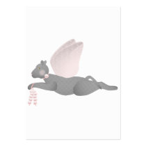 Grey Angel Cat With Pink Wings