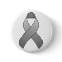 Grey Awareness Ribbon Button