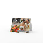 Grey band modern 3 photo montage thank you note greeting card
