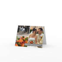 Grey band modern 3 photo montage thank you note greeting card
