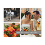 Grey band modern 3 photo montage thank you note