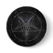 Grey Baphomet Round Button