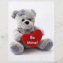 Grey Bear With Heart Full Colour Flyer