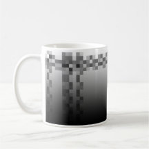Grey, Black and White Squares Pattern. Mugs