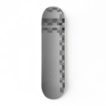 Grey, Black and White Squares Pattern. Skateboard Deck