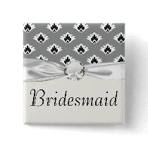 grey black and white tiny damask pattern buttons
