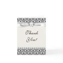 grey black and white tiny damask pattern greeting card