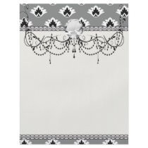 grey black and white tiny damask pattern full color flyer