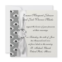 grey black and white tiny damask pattern invites
