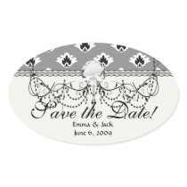 grey black and white tiny damask pattern stickers