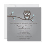 Grey, Blue and Brown Owl Invitation