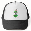 Grey Bunny Green Christmas Ornament Merry Christma hats