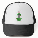 Grey Bunny Green Christmas Ornament Merry Christma hats