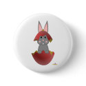 Grey Bunny Red Christmas Ornament buttons
