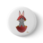 Grey Bunny Red Christmas Ornament buttons