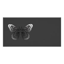 Grey Butterfly Personalized Photo Card