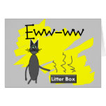 Grey Cat Art--Hilarious Stinky Litter Box and Cat Cards