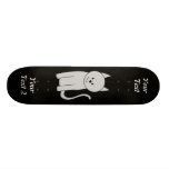 Grey Cat Cartoon. Custom Skateboard