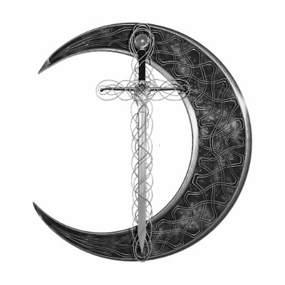 Grey Celtic Sword and Moon T Shirt