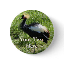 Grey Crowned Crane Button