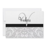 Grey Damask Custom Invitation
