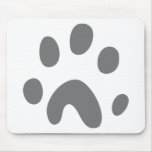 grey dog paw mouse mat